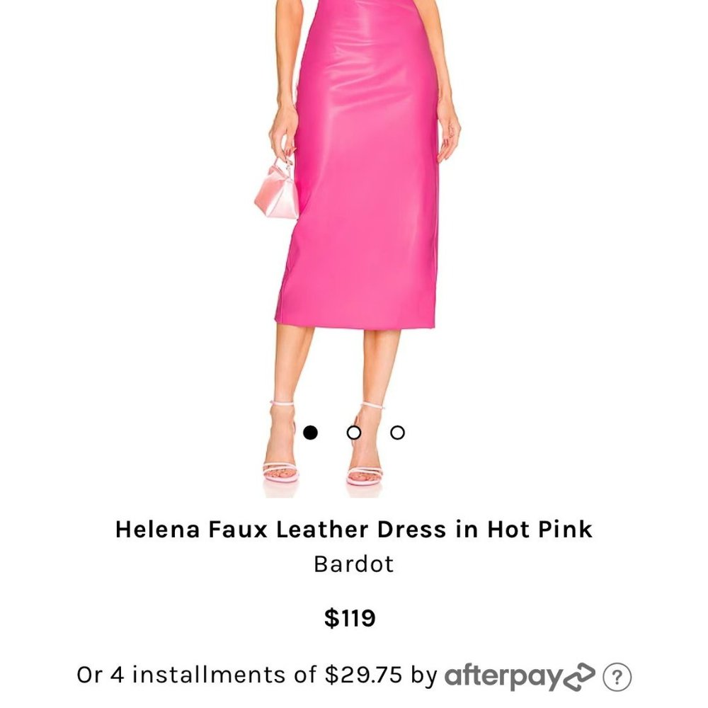 Bardot Helena Faux Leather Dress (Pink, Size 4 or Small)